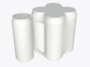 pembungkus kemasan untuk empat kaleng bir soda minuman standar 500ml Model 3D