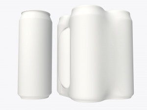 packaging wrapping for standard four 500ml beverage soda beer cans 3Dモデル