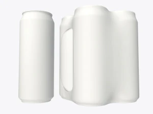 pembungkus kemasan untuk empat kaleng bir soda minuman standar 500ml Model 3D