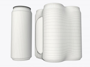 packaging wrapping for standard four 500ml beverage soda beer cans 3Dモデル