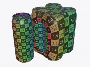 packaging wrapping for standard four 500ml beverage soda beer cans 3Dモデル