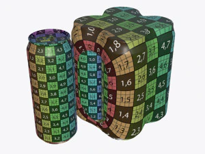 pembungkus kemasan untuk empat kaleng bir soda minuman standar 500ml Model 3D