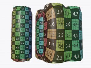 packaging wrapping for standard four 500ml beverage soda beer cans 3Dモデル