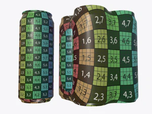 pembungkus kemasan untuk empat kaleng bir soda minuman standar 500ml Model 3D