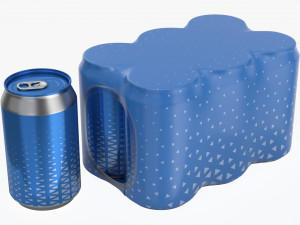 packaging wrapper for standard six 330ml beverage soda beer cans Modelo 3D