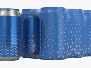 packaging wrapper for standard six 330ml beverage soda beer cans 3D Model