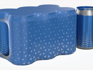 packaging wrapper for standard six 330ml beverage soda beer cans 3D Model