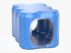 packaging wrapper for standard six 330ml beverage soda beer cans 3D Model