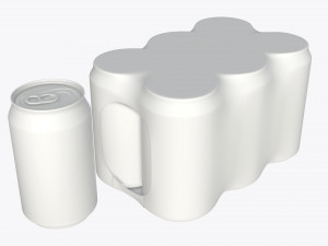 packaging wrapper for standard six 330ml beverage soda beer cans 3D Model