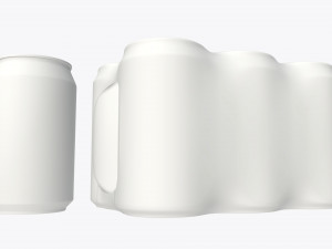 packaging wrapper for standard six 330ml beverage soda beer cans 3D Model