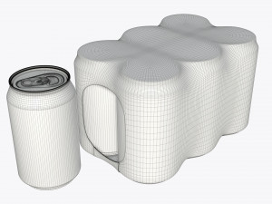 packaging wrapper for standard six 330ml beverage soda beer cans 3D Model