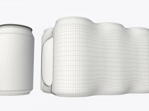 packaging wrapper for standard six 330ml beverage soda beer cans 3D Model