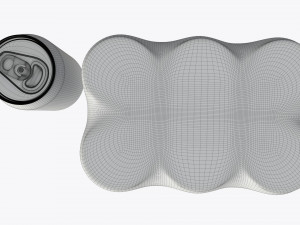packaging wrapper for standard six 330ml beverage soda beer cans 3D Model