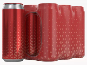 packaging wrapper for standard six 500ml beverage soda beer cans 3D Model