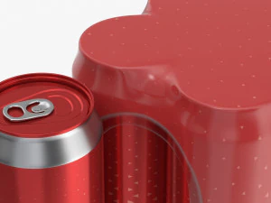 packaging wrapper for standard six 500ml beverage soda beer cans 3D Model