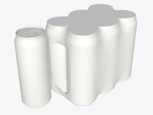 packaging wrapper for standard six 500ml beverage soda beer cans Modelo 3D