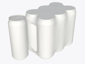 packaging wrapper for standard six 500ml beverage soda beer cans 3D Model