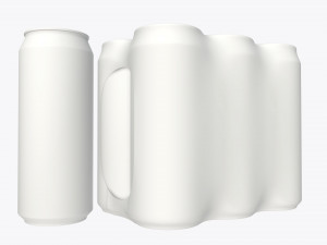 packaging wrapper for standard six 500ml beverage soda beer cans Modelo 3D