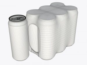 packaging wrapper for standard six 500ml beverage soda beer cans Modelo 3D