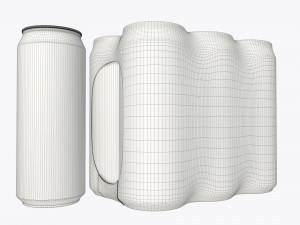 packaging wrapper for standard six 500ml beverage soda beer cans Modelo 3D