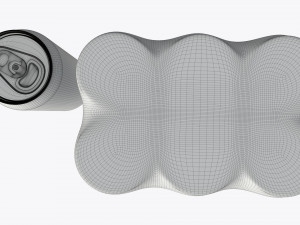 packaging wrapper for standard six 500ml beverage soda beer cans Modelo 3D