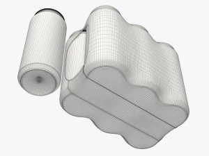 packaging wrapper for standard six 500ml beverage soda beer cans 3D Model
