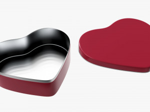 metal tin heart shaped Modelo 3D