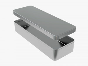 metal tin box rectangular shape 3D Model