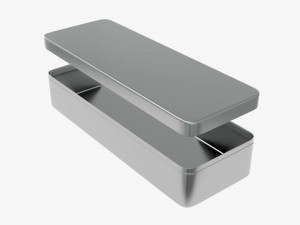 metal tin box rectangular shape Modelo 3D