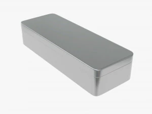 metal tin box rectangular shape 3D Model