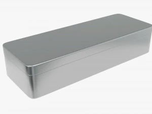 metal tin box rectangular shape 3D Model