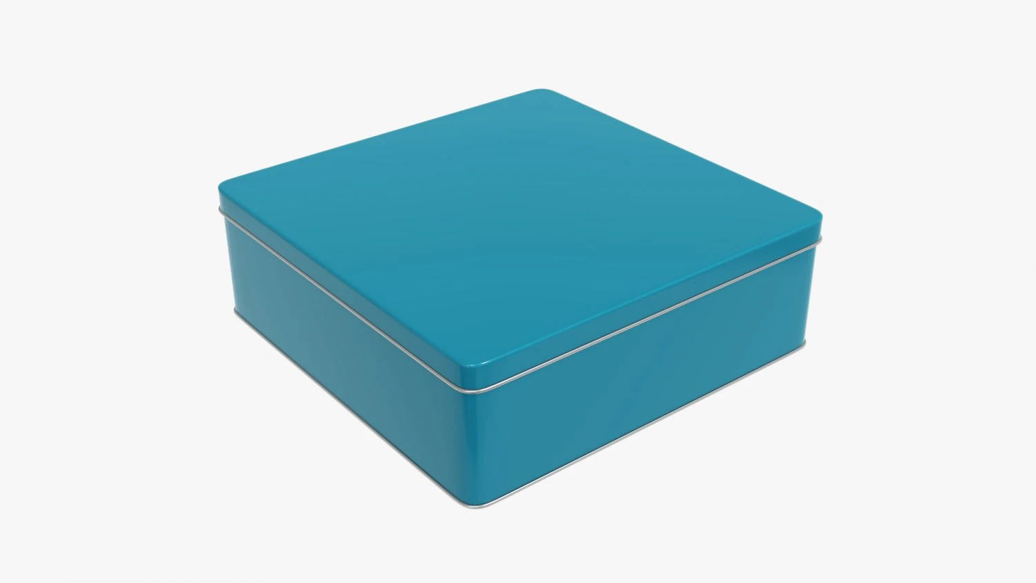 tin box rectangular shape flat 3D Model .c4d .max .obj .3ds .fbx .stl .blend 