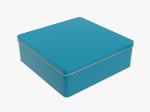 tin box rectangular shape flat 3D Model