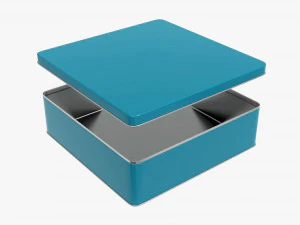 tin box rectangular shape flat 3D Model