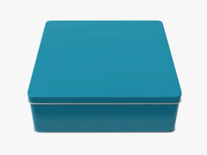 tin box rectangular shape flat 3D Model