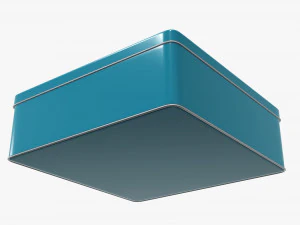 tin box rectangular shape flat 3D Model