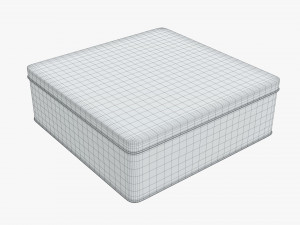 tin box rectangular shape flat Modèle 3D