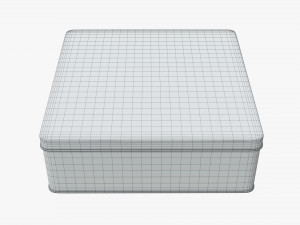 tin box rectangular shape flat Modèle 3D