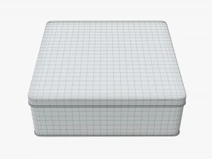 tin box rectangular shape flat 3D Model