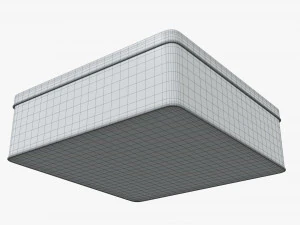 tin box rectangular shape flat 3D Model