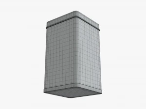 tin can rectangular shape tall 3D Model