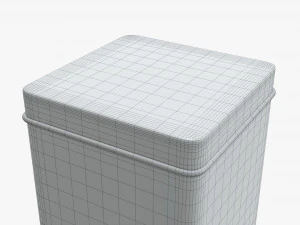 tin can rectangular shape tall 3D Model