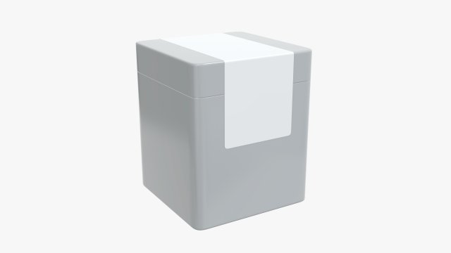 metal tin can rectangular with label Modèle 3D .c4d .max .obj .3ds .fbx .stl .blend 