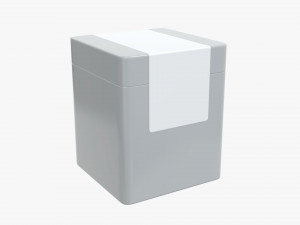 metal tin can rectangular with label 3D Model