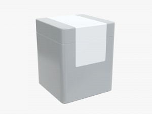 metal tin can rectangular with label 3Dモデル