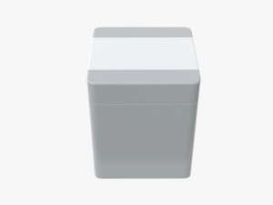 metal tin can rectangular with label Modèle 3D