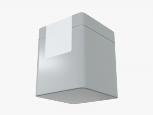 metal tin can rectangular with label Modèle 3D