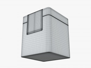 metal tin can rectangular with label Modèle 3D
