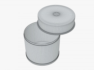 round metal tin can tube shape 3Dモデル