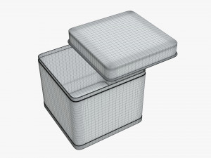 square metal tin can Model 3D